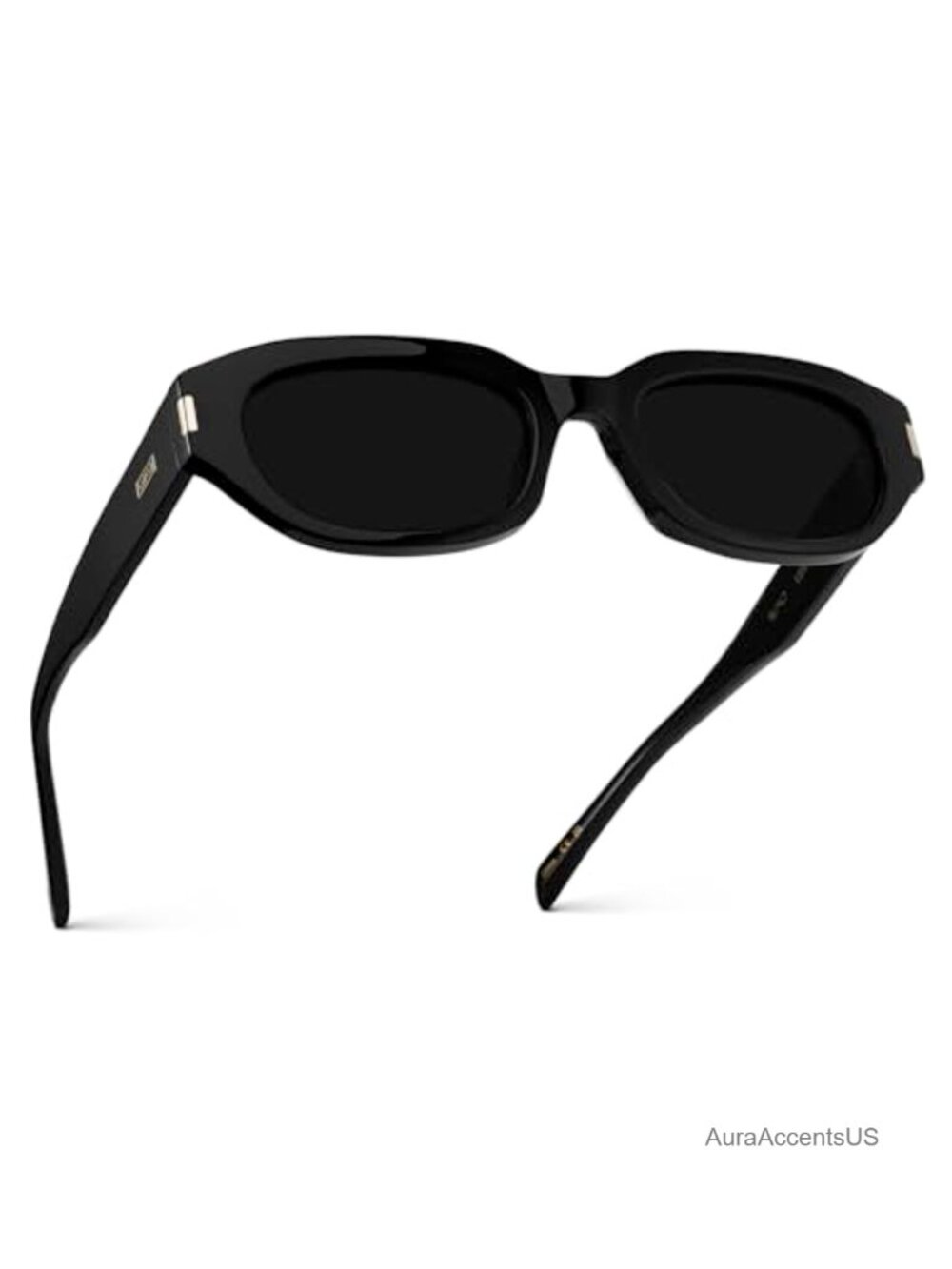 Women's Polarized Oversized Oval Sunglasses with Metal Accents
